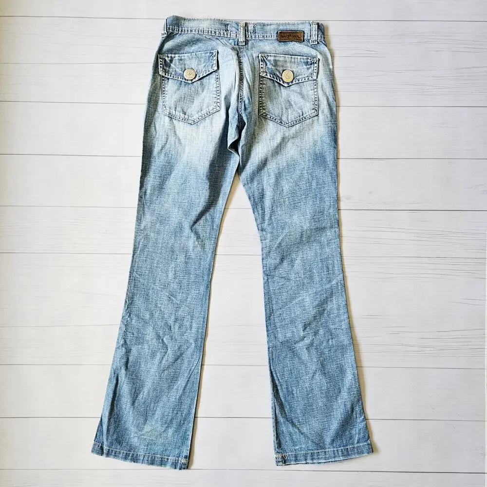 Euro Y2k Jeans Low-Rise Flared Fairycore - Size 30 - Picture 8 of 8